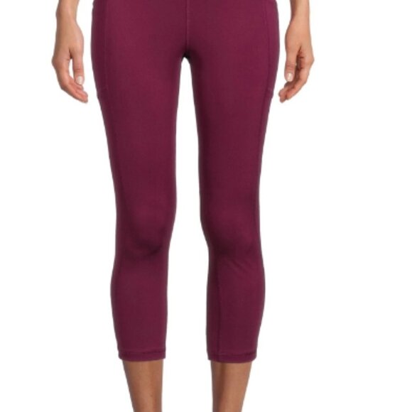 Avia Maroon Capri Workout Leggings Large - Picture 2 of 3